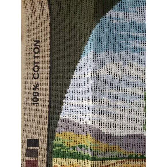 Tapex Vienna Needlepoint Kit Vintage Farm Women Children Grain Cutting 16"x20" - Picture 5 of 10